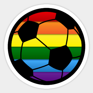 Soccer Gay Pride Lgbt Rainbow Flag Sticker